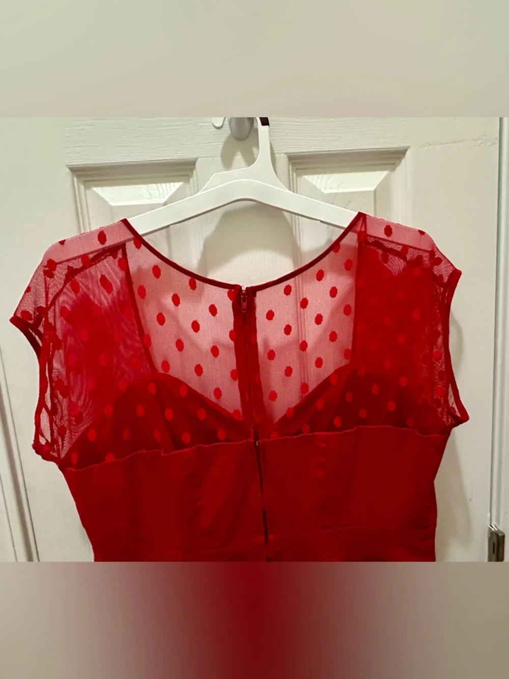 Torrid Red polka dot lace sweetheart swing dress size 16 - Picture 10 of 12